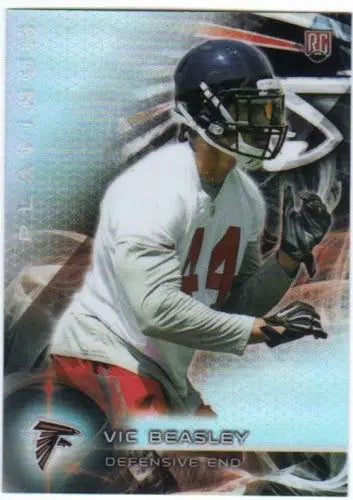 Original gloss Vic Beasley football card from 2015 Topps Platinum Rookies Falcons