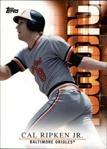 Original gloss Cal Ripken Jr. Topps Ripken baseball trading card in Baltimore Orioles uniform