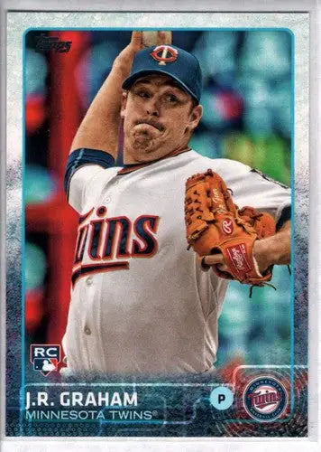 2015 Topps Update J.R. Graham rookie Twins baseball card with original gloss