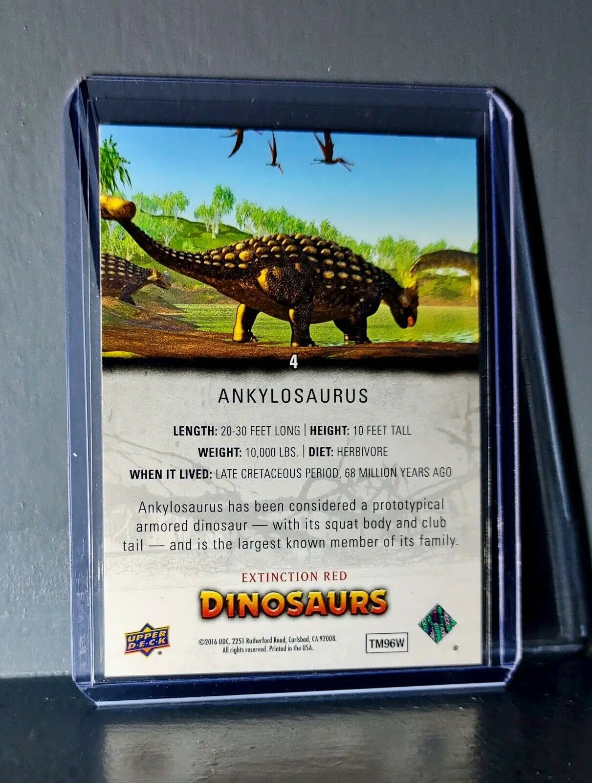 2015 Upper Deck Dinosaurs Ankylosaurus Extinction Red Parallel #4 Card - Non-Sports Card Single