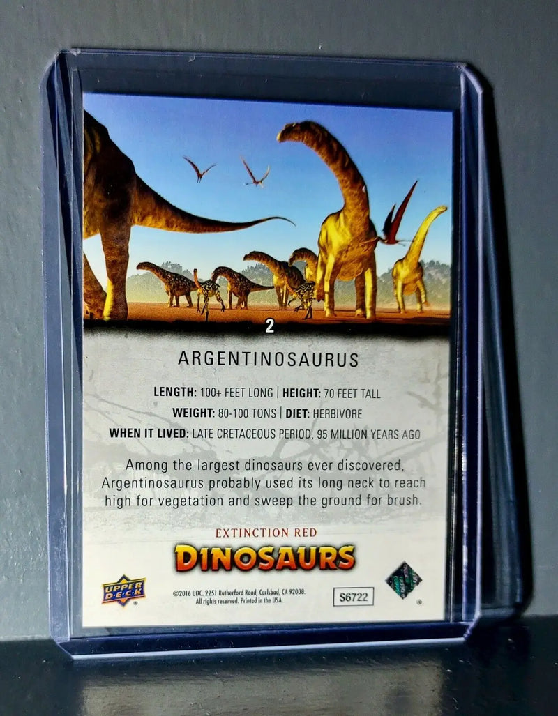 2015 Upper Deck Dinosaurs Argentinosaurus Extinction Red Parallel #2 Card - Non-Sports Card Single