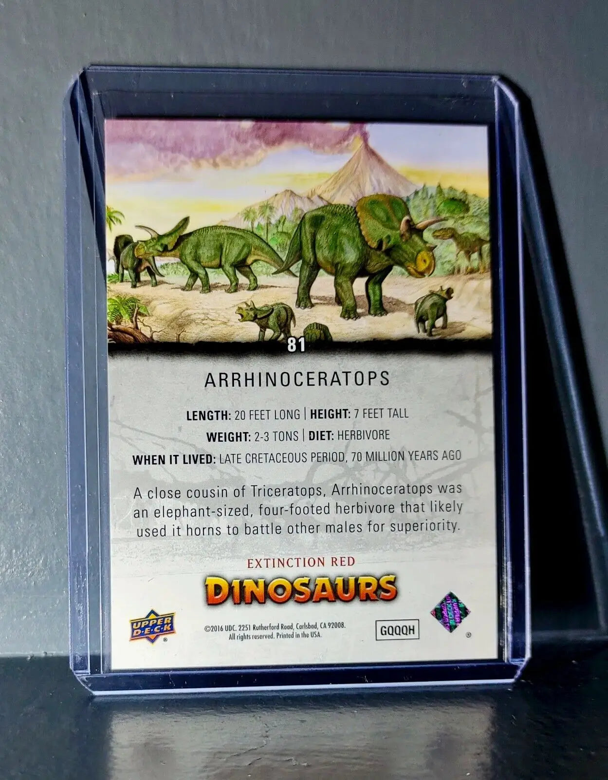 2015 Upper Deck Dinosaurs Arrhinoceratops Extinction Red Parallel #81 Card - Non-Sports Card Single