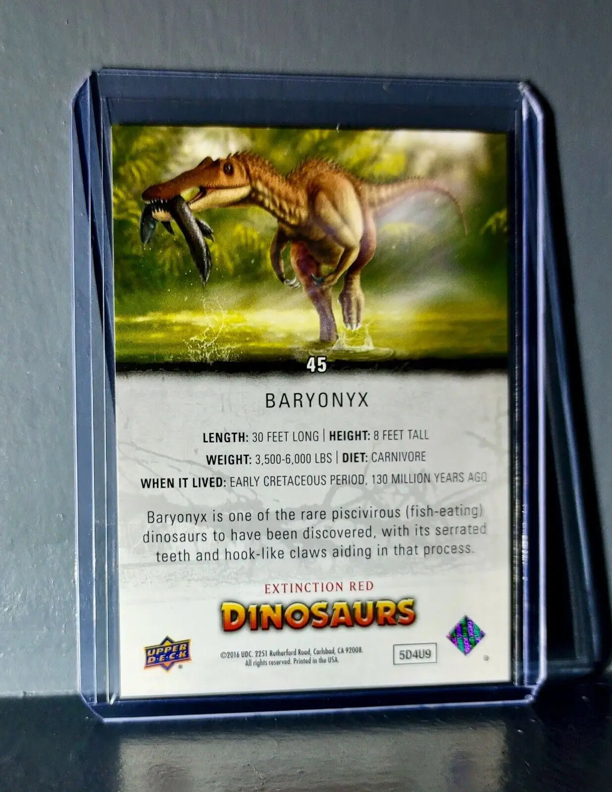 2015 Upper Deck Dinosaurs Baryonyx Extinction Red Parallel #45 Card - Non-Sports Card Single