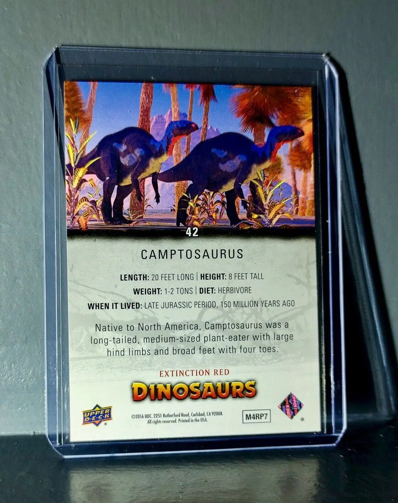 2015 Upper Deck Dinosaurs Camptosaurus Extinction Red Parallel #42 Card - Non-Sports Card Single