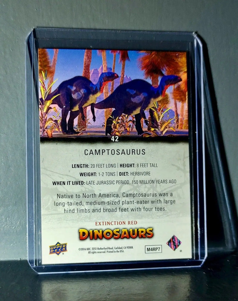 2015 Upper Deck Dinosaurs Camptosaurus Extinction Red Parallel #42 Card - Non-Sports Card Single