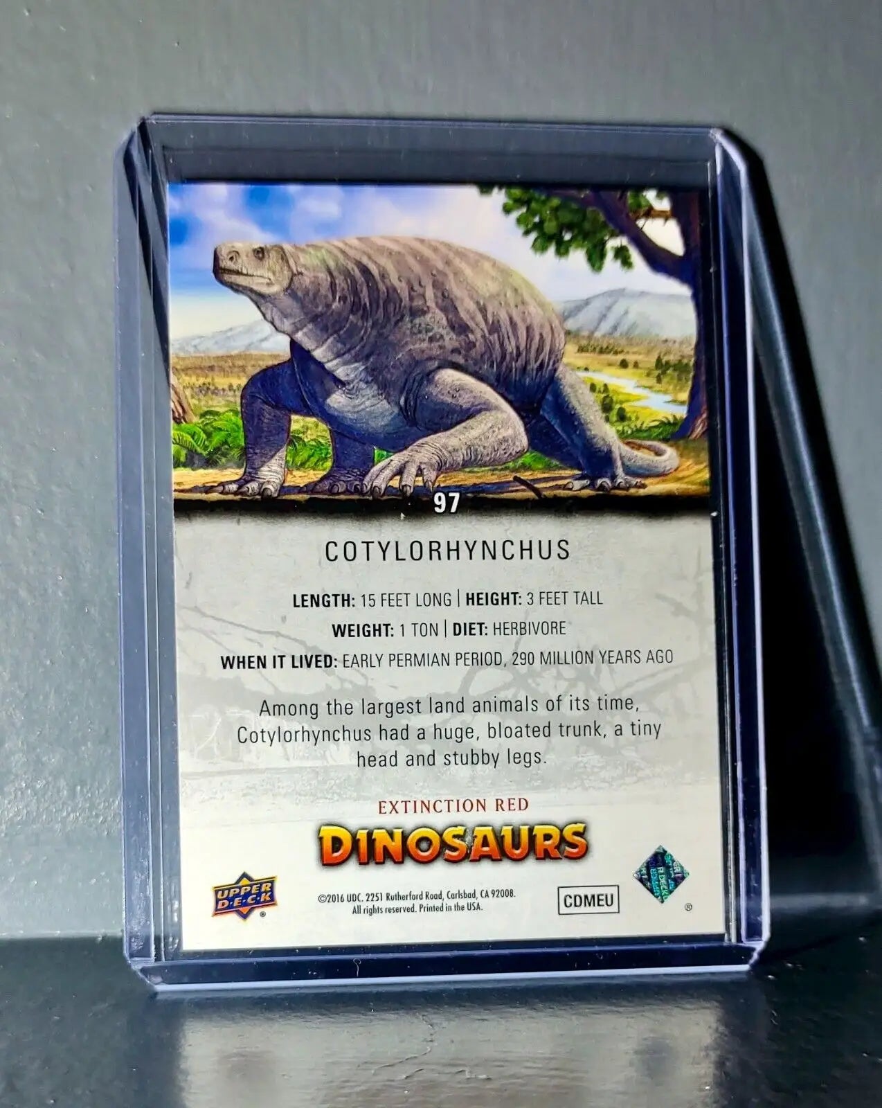 2015 Upper Deck Dinosaurs Cotylorhynchus Extinction Red Parallel #97 Card - Non-Sports Card Single