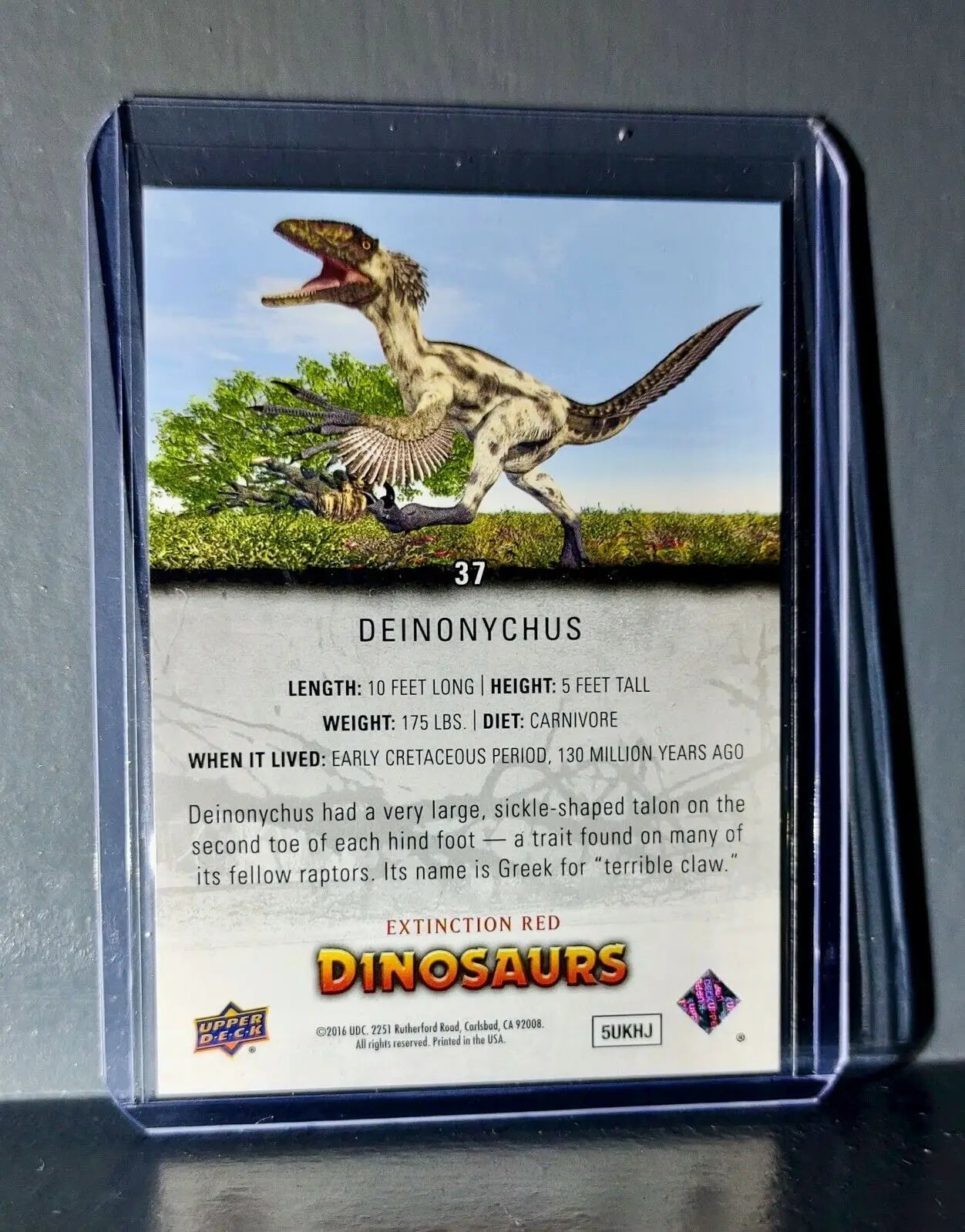 2015 Upper Deck Dinosaurs Deinonychus Extinction Red Parallel #37 Card - Non-Sports Card Single