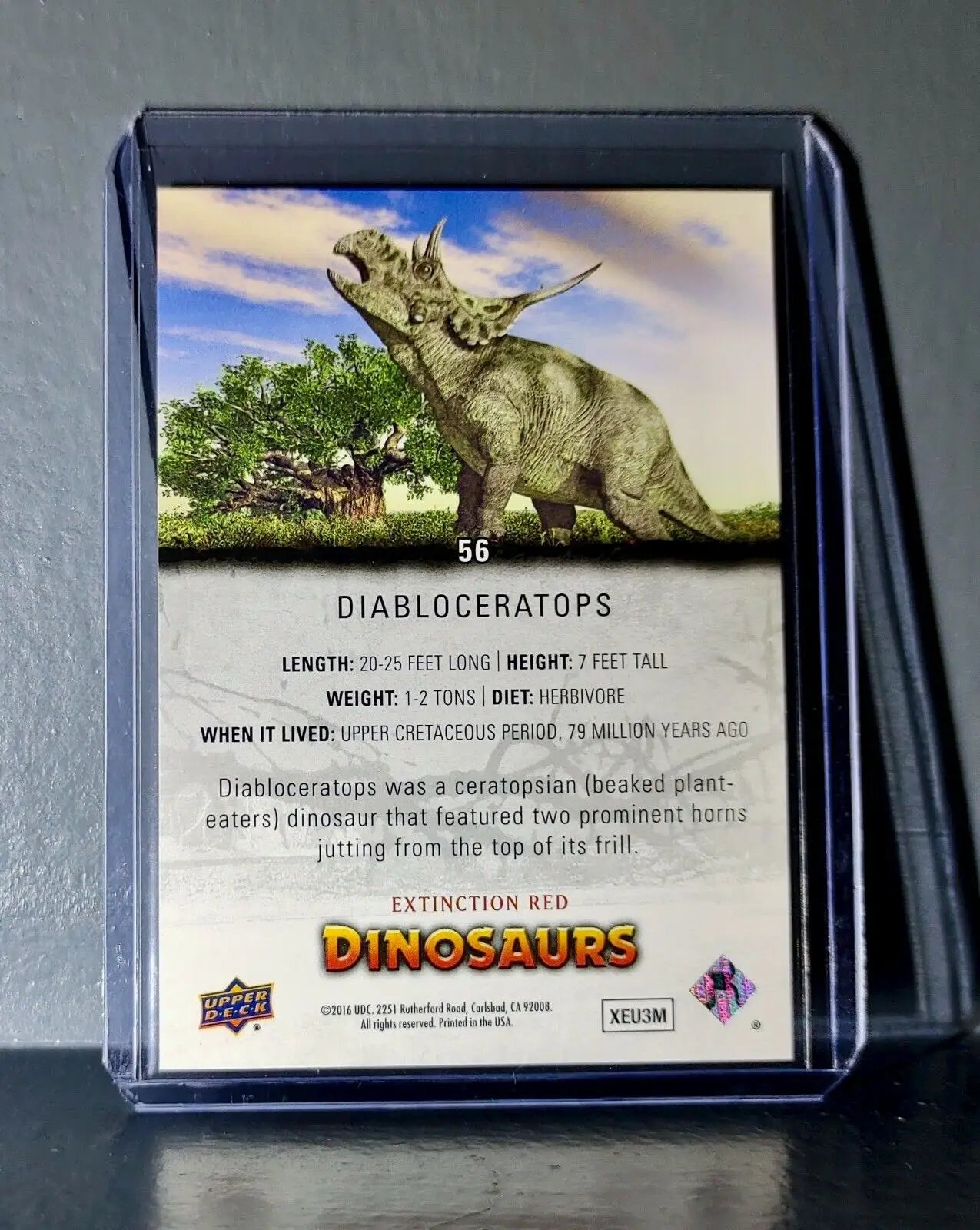2015 Upper Deck Dinosaurs Diabloceratops Extinction Red Parallel #56 Card - Non-Sports Card Single