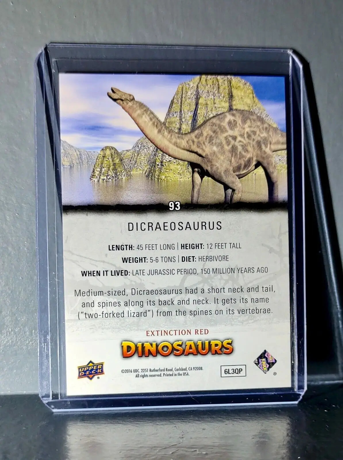 2015 Upper Deck Dinosaurs Dicraeosaurus Extinction Red Parallel #93 Card - Non-Sports Card Single