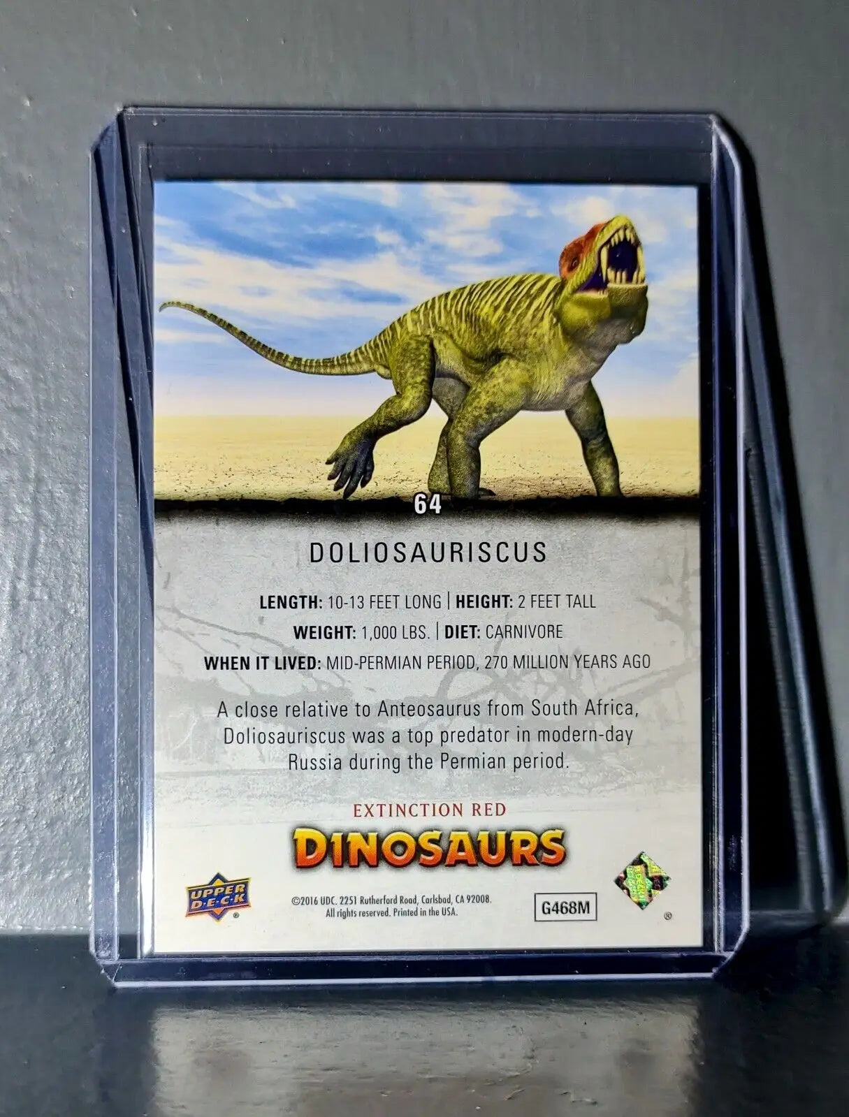 2015 Upper Deck Dinosaurs Doliosauriscus Extinction Red Parallel #64 Card - Non-Sports Card Single