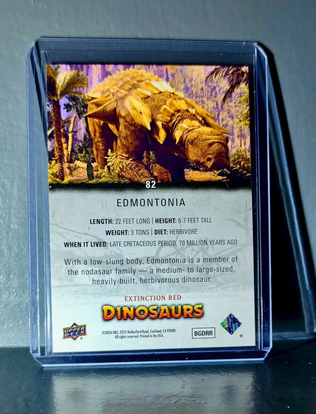 2015 Upper Deck Dinosaurs Edmontonia Extinction Red Parallel #82 Card - Non-Sports Card Single