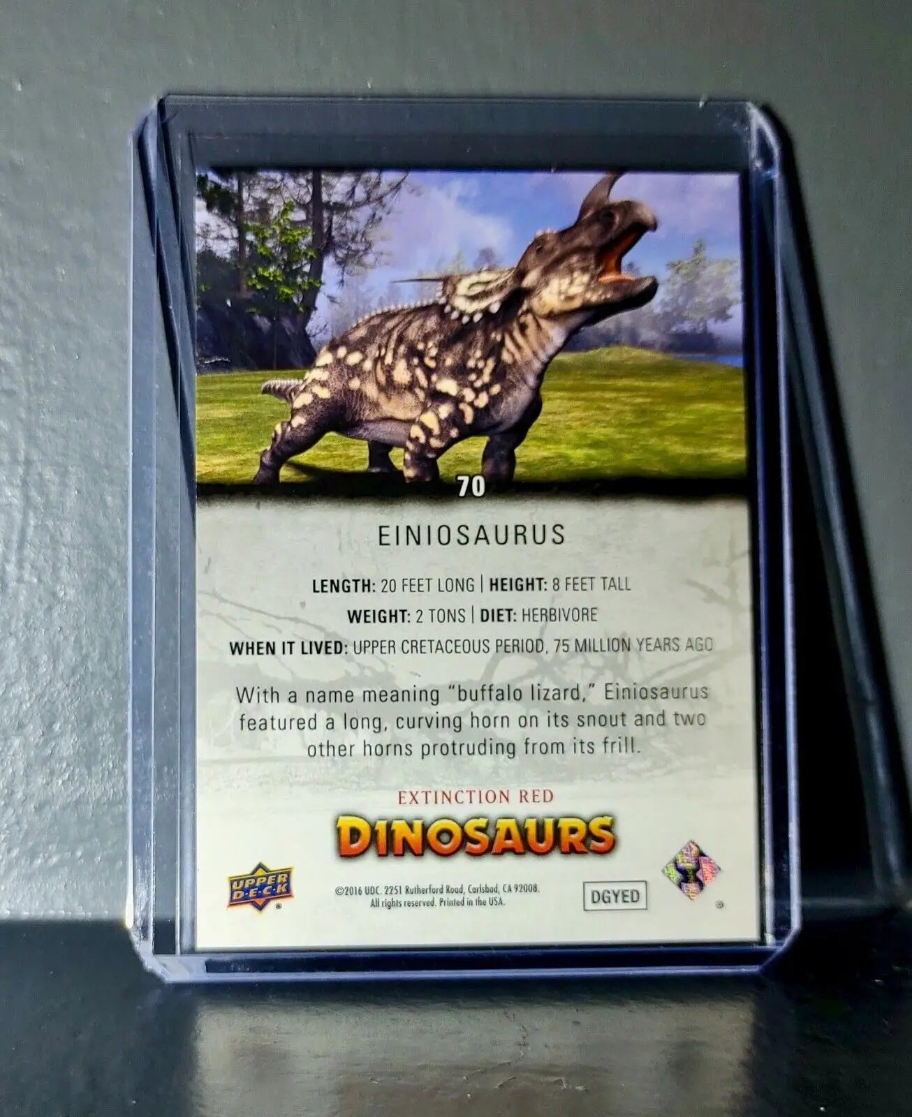 2015 Upper Deck Dinosaurs Einiosaurus Extinction Red Parallel #70 Card - Non-Sports Card Single