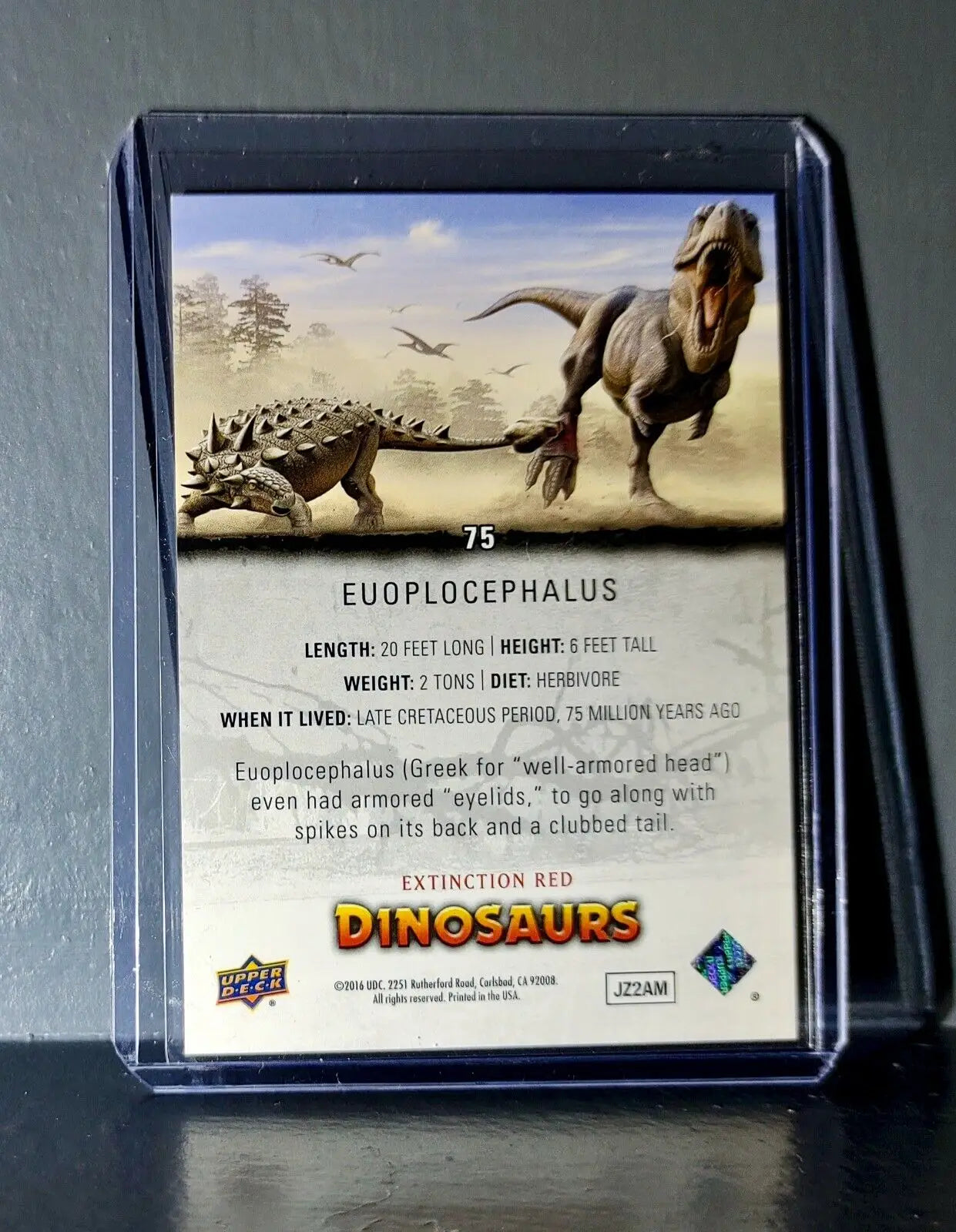 2015 Upper Deck Dinosaurs Euoplocephalus Extinction Red Parallel #75 Card - Non-Sports Card Single