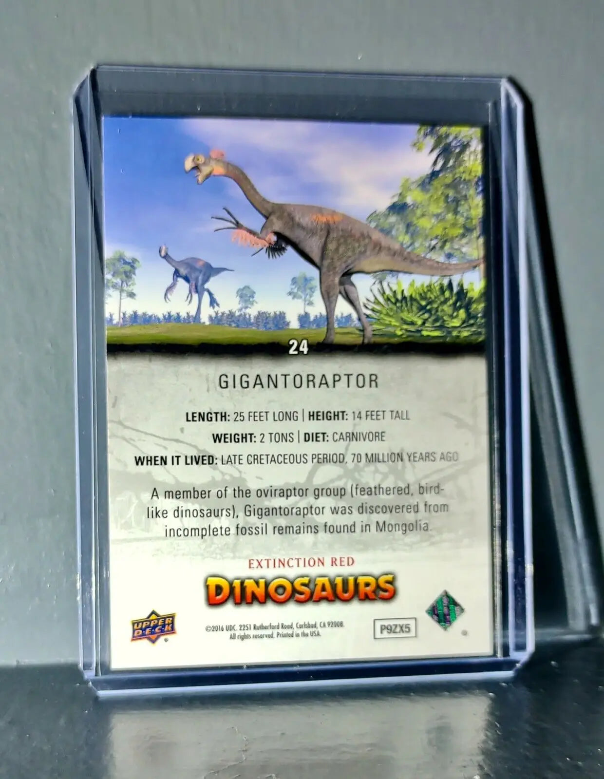 2015 Upper Deck Dinosaurs Gigantoraptor Extinction Red Parallel #24 Card - Non-Sports Card Single