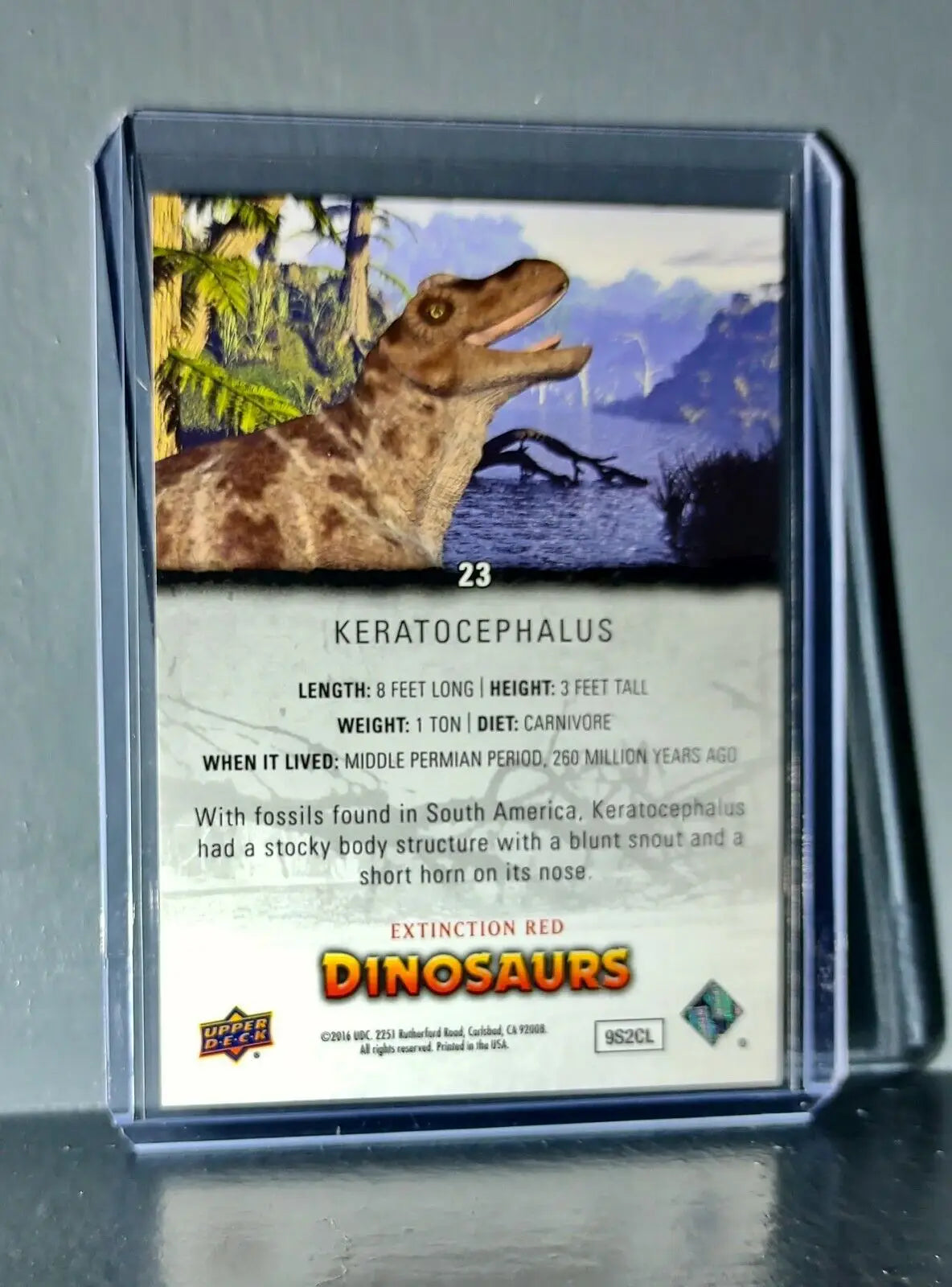 2015 Upper Deck Dinosaurs Keratocephalus Extinction Red Parallel #23 Card - Non-Sports Card Single