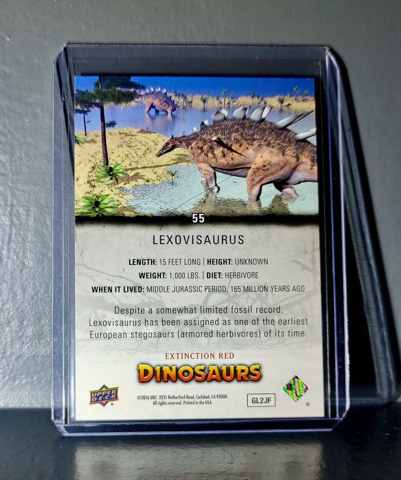 2015 Upper Deck Dinosaurs Lexovisaurus Extinction Red Parallel #55 Card - Non-Sports Card Single