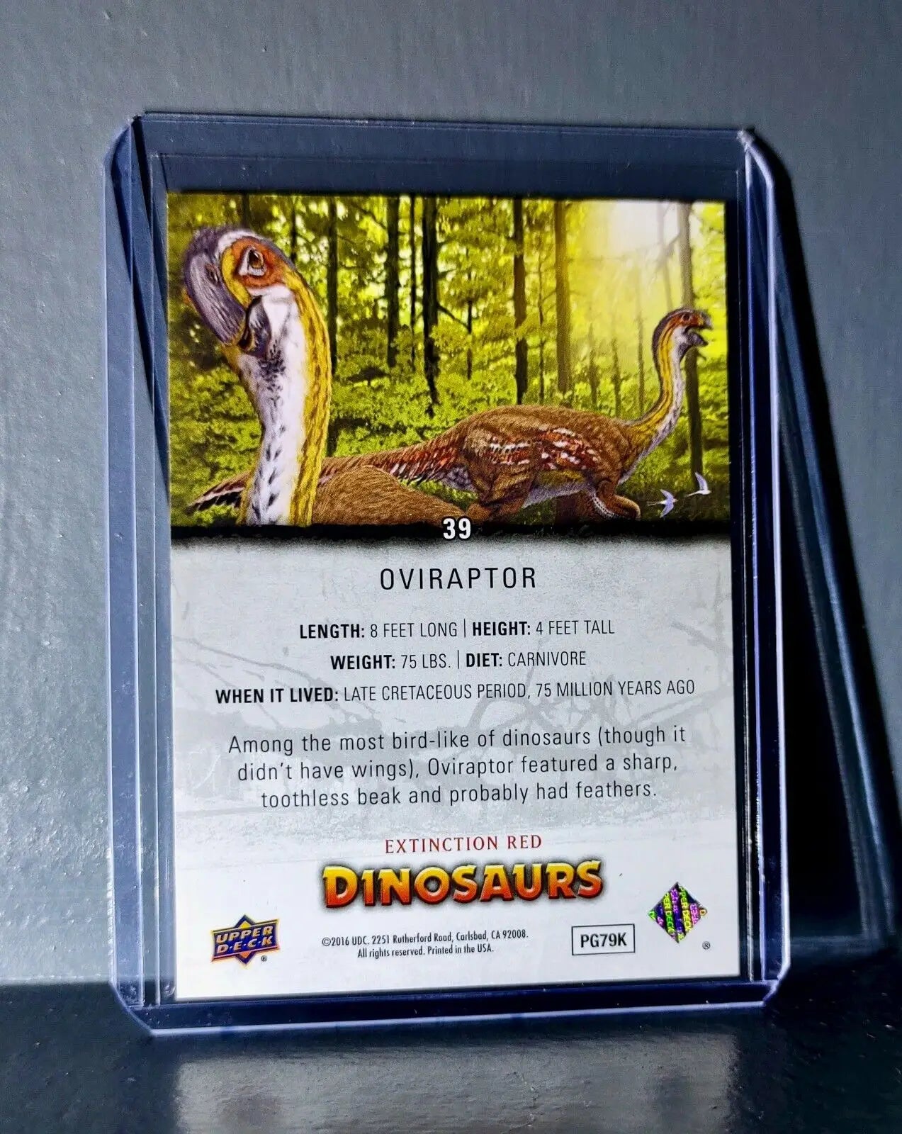 2015 Upper Deck Dinosaurs Oviraptor Extinction Red Parallel #39 Card - Non-Sports Card Single