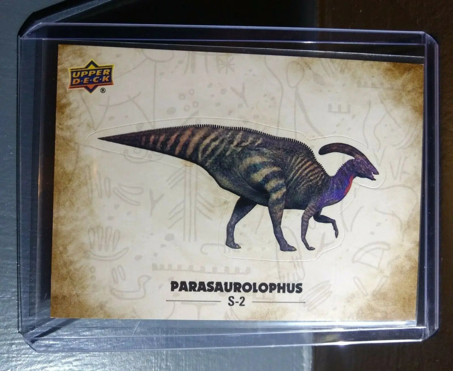 2015 Upper Deck Dinosaurs Parasaurolophus #S-2 Trading Sticker Card - Non-Sports Card Single