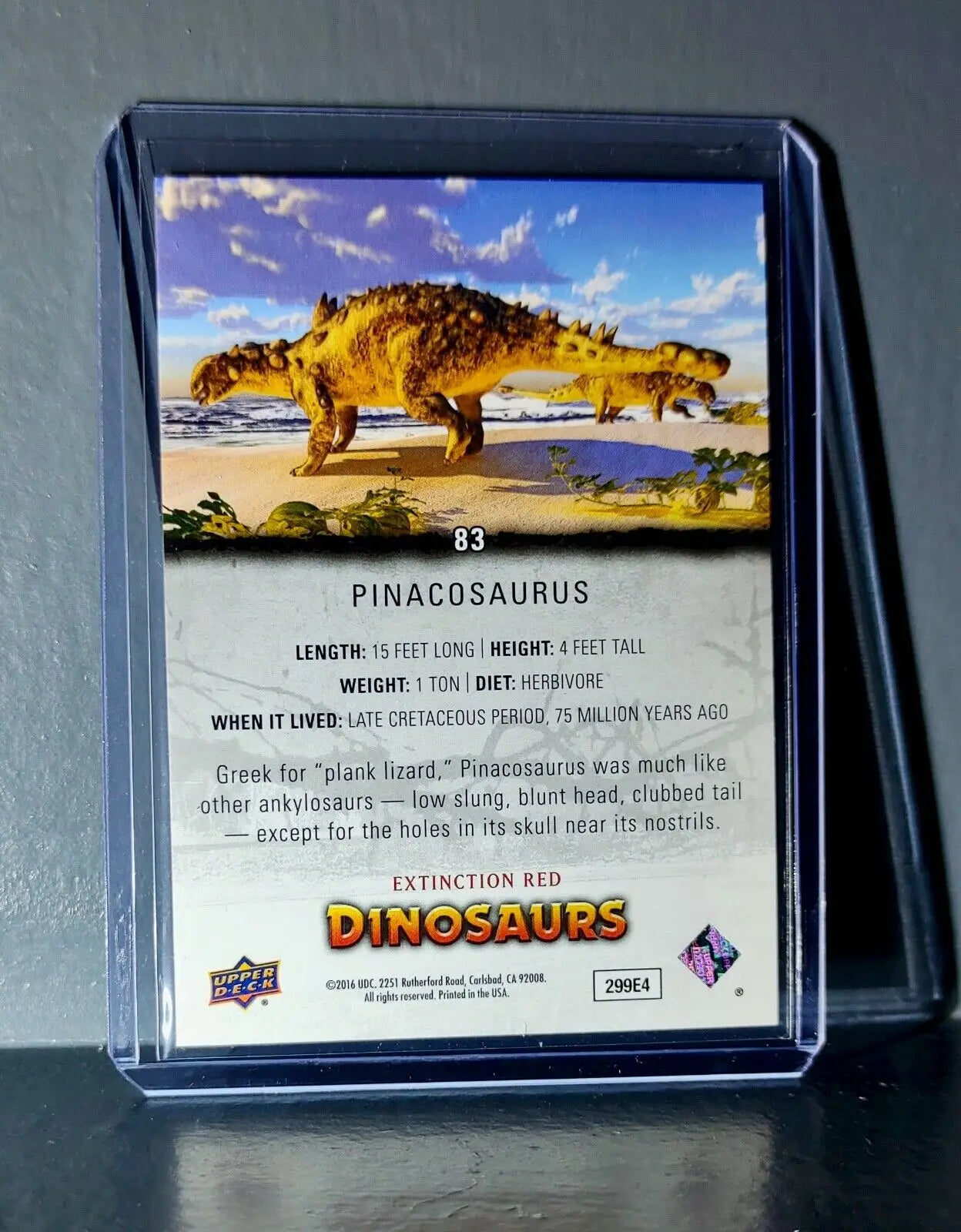2015 Upper Deck Dinosaurs Pinacosaurus Extinction Red Parallel #83 Card - Non-Sports Card Single