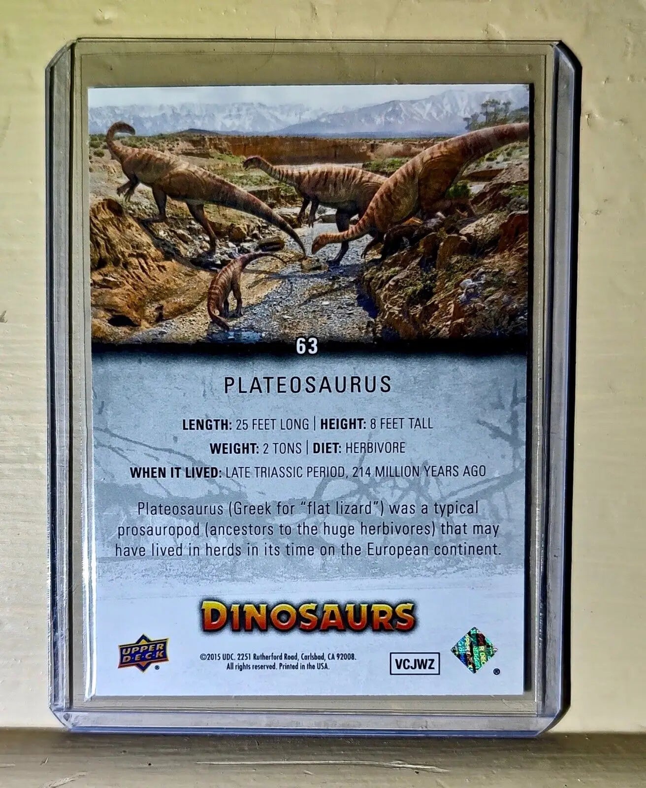 2015 Upper Deck Dinosaurs Plateosaurus #63 Card - Non-Sports Card Single