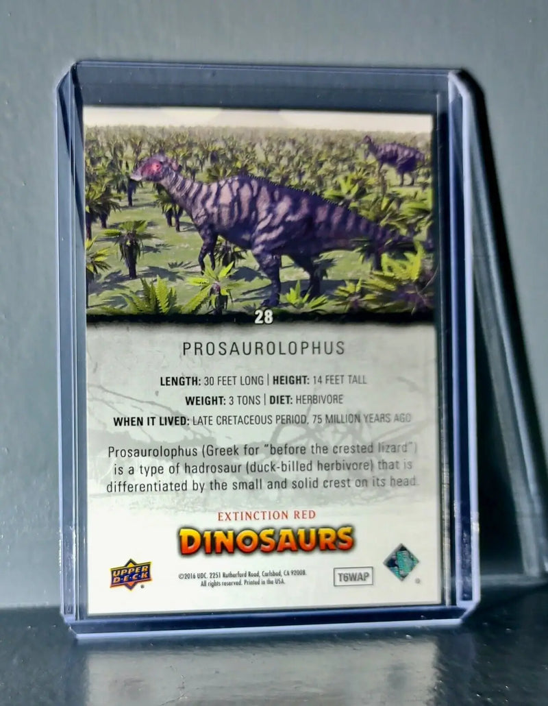 2015 Upper Deck Dinosaurs Prosaurolophus Extinction Red Parallel #28 Card - Non-Sports Card Single