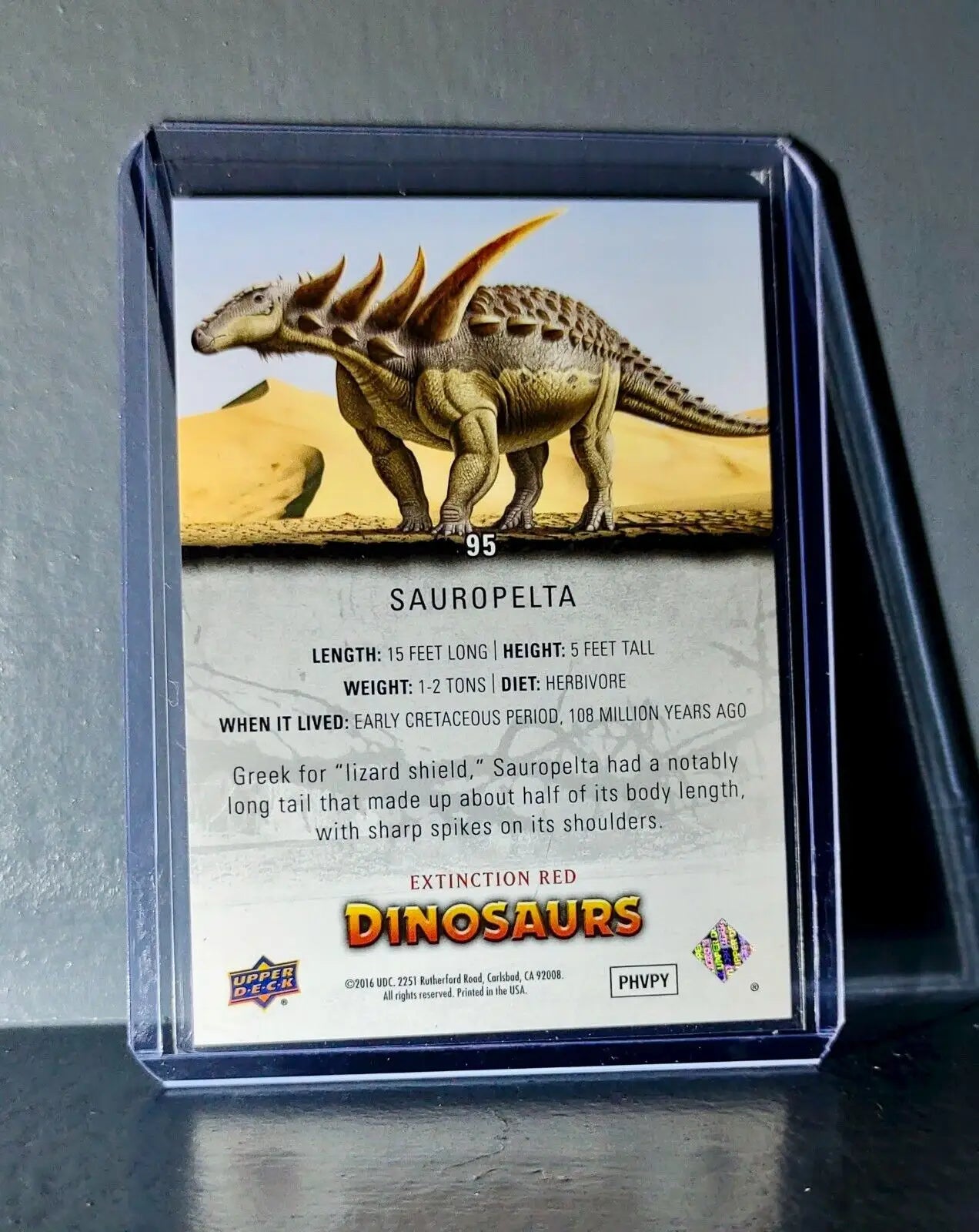 2015 Upper Deck Dinosaurs Sauropelta Extinction Red Parallel #95 Card - Other