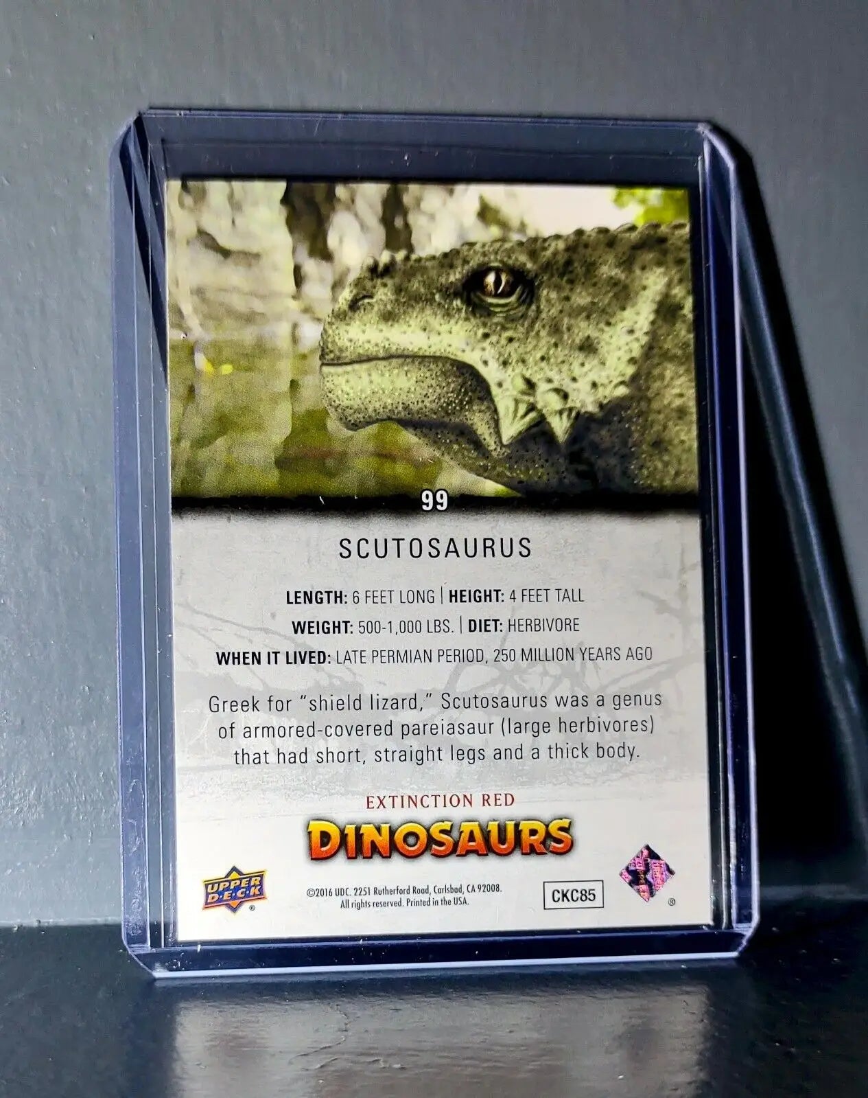 2015 Upper Deck Dinosaurs Scutosaurus Extinction Red Parallel #99 Card - Non-Sports Card Single