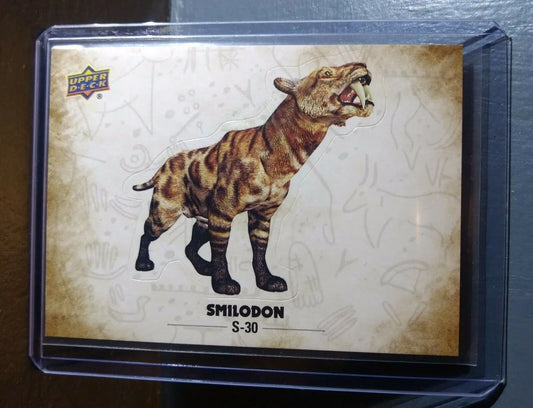 2015 Upper Deck Dinosaurs Smilodon #S-30 Trading Sticker Card - Non-Sports Card Single