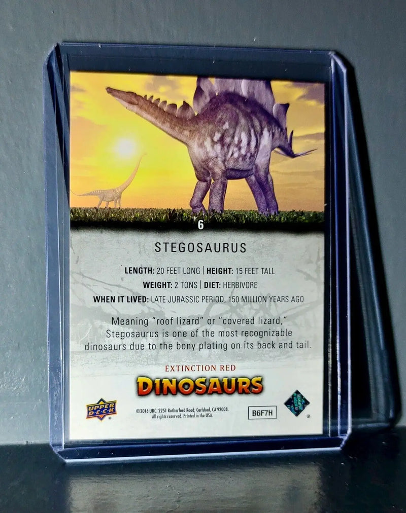 2015 Upper Deck Dinosaurs Stegosaurus Extinction Red Parallel #6 Card - Non-Sports Card Single