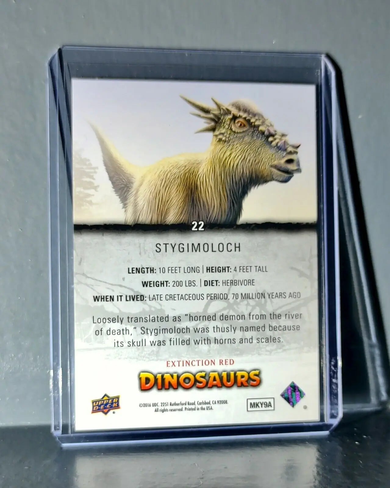 2015 Upper Deck Dinosaurs Stygimoloch Extinction Red Parallel #22 Card - Non-Sports Card Single