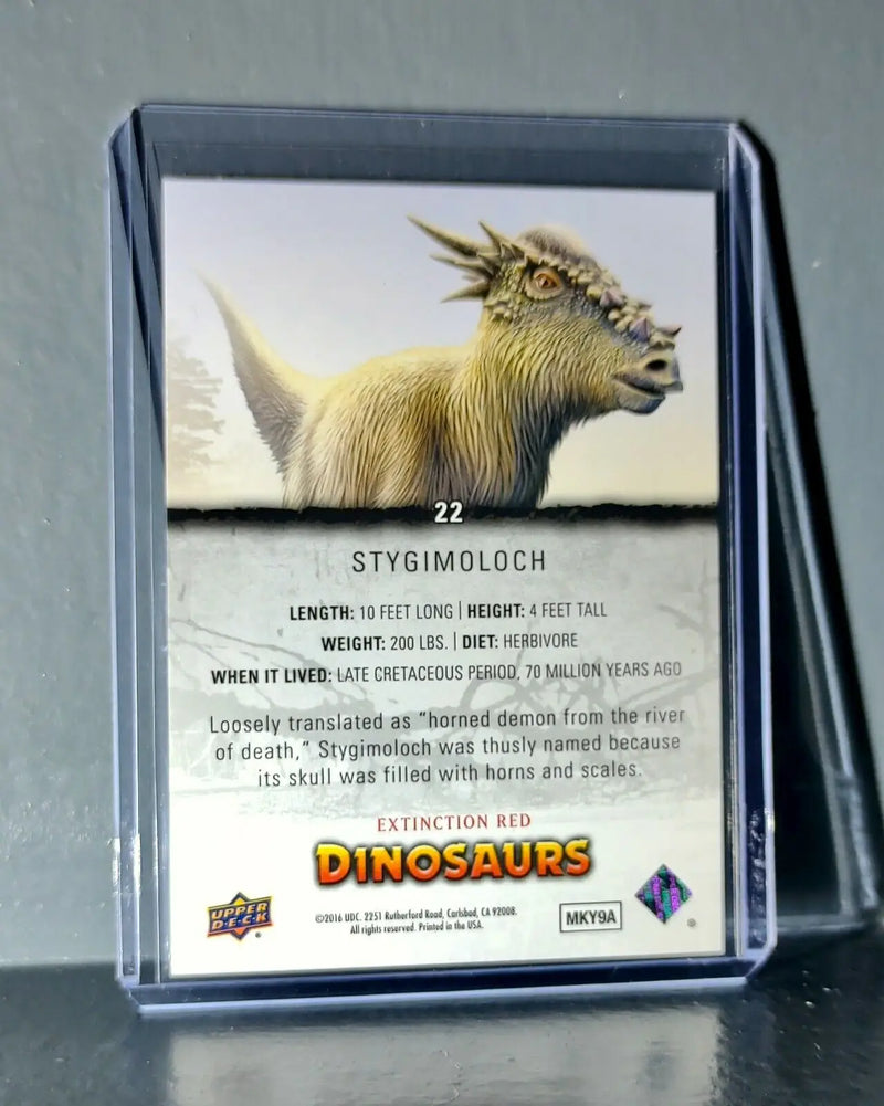 2015 Upper Deck Dinosaurs Stygimoloch Extinction Red Parallel #22 Card - Non-Sports Card Single