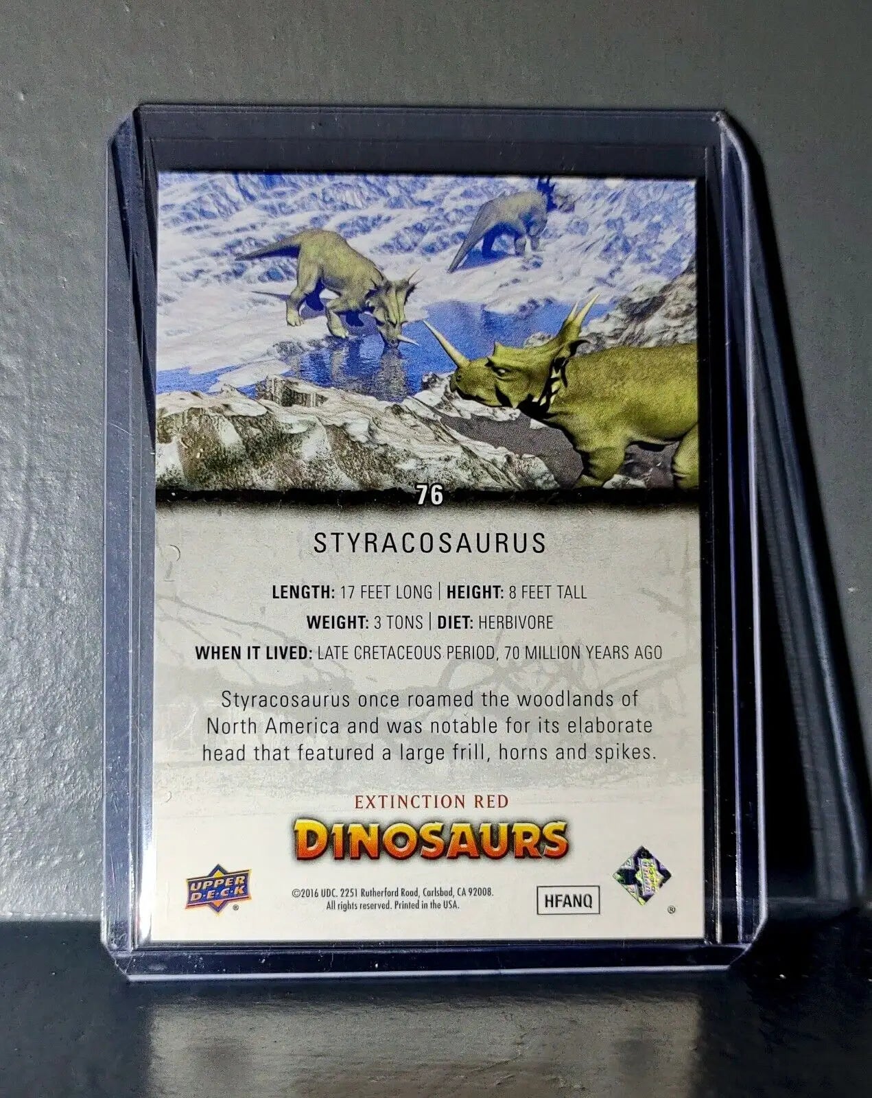 2015 Upper Deck Dinosaurs Styracosaurus Extinction Red Parallel #76 Card - Non-Sports Card Single