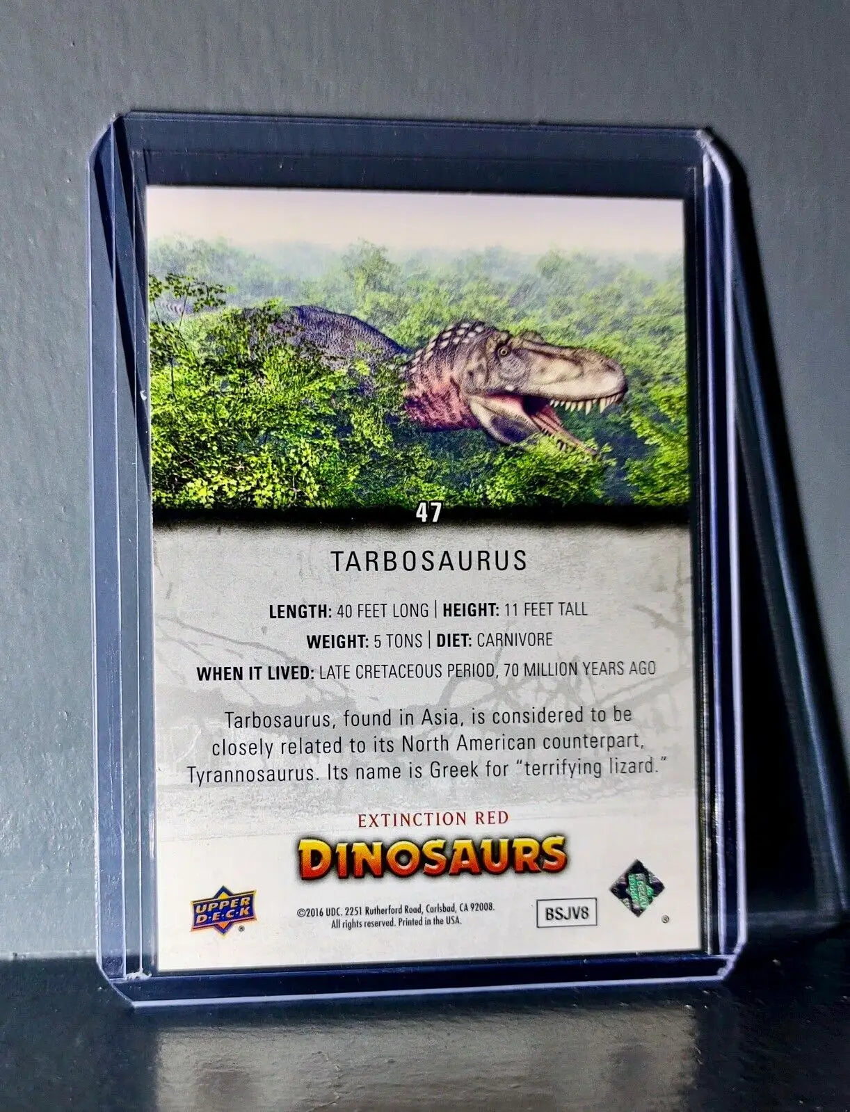 2015 Upper Deck Dinosaurs Tarbosaurus Extinction Red Parallel #47 Card - Non-Sports Card Single