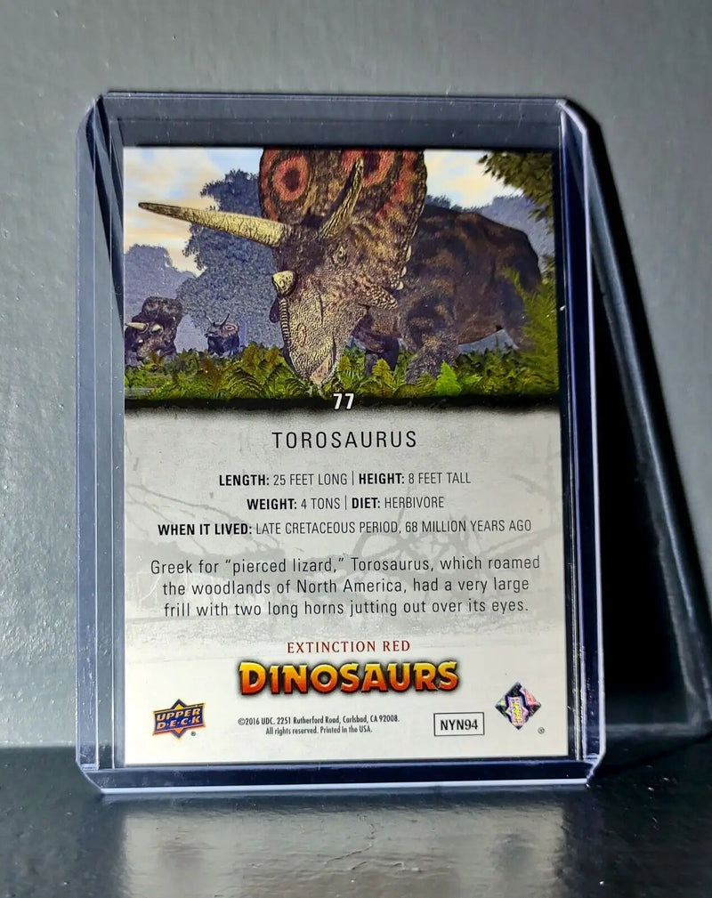 2015 Upper Deck Dinosaurs Torosaurus Extinction Red Parallel #77 Card - Non-Sports Card Single