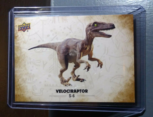 2015 Upper Deck Dinosaurs Velociraptor #S-6 Trading Sticker Card - Non-Sports Card Single