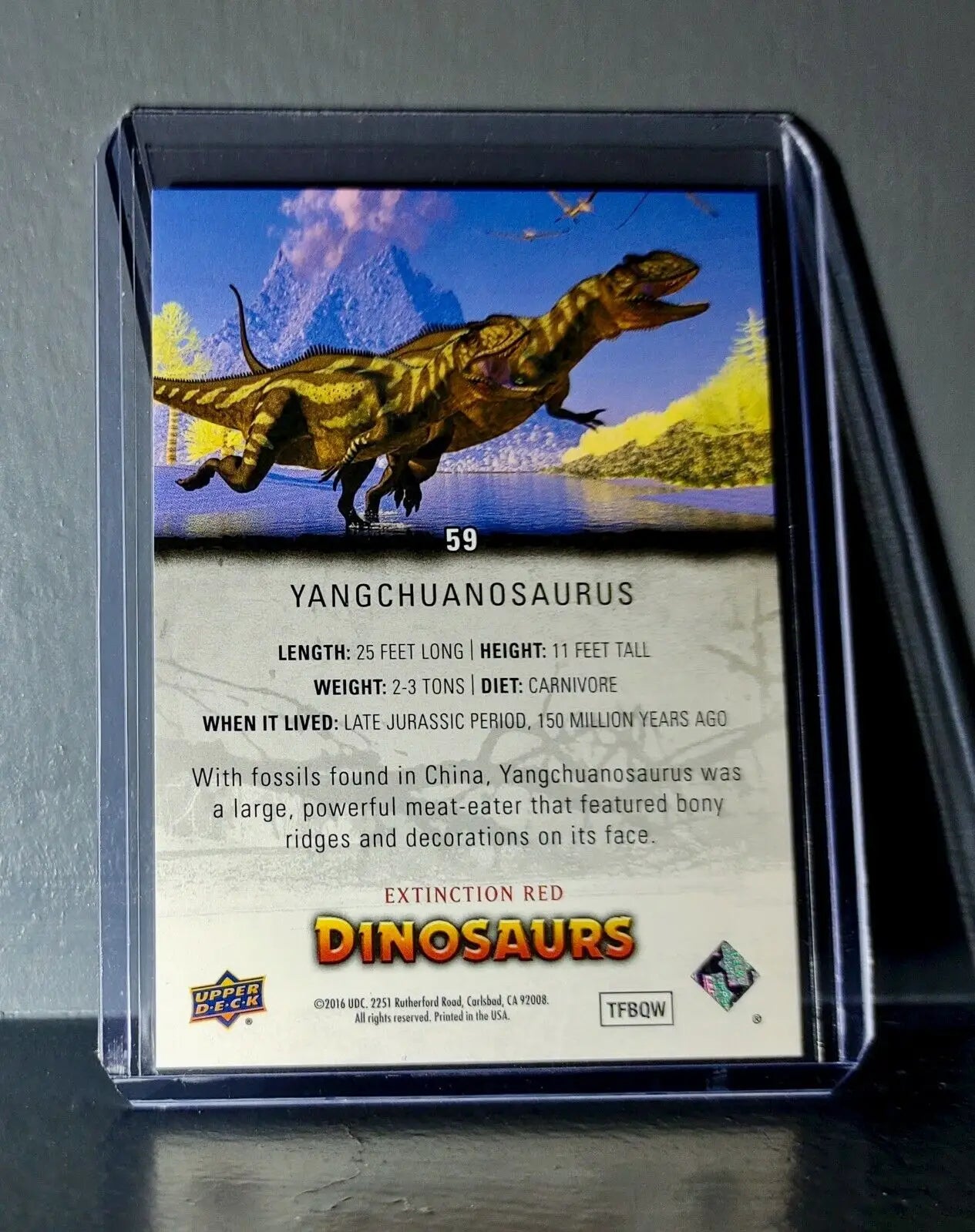 2015 Upper Deck Dinosaurs Yangchuanosaurus Extinction Red Parallel #59 Card - Non-Sports Card Single