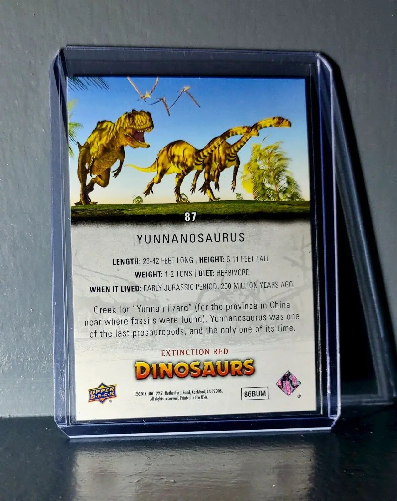 2015 Upper Deck Dinosaurs Yunnanosaurus Extinction Red Parallel #87 Card - Other