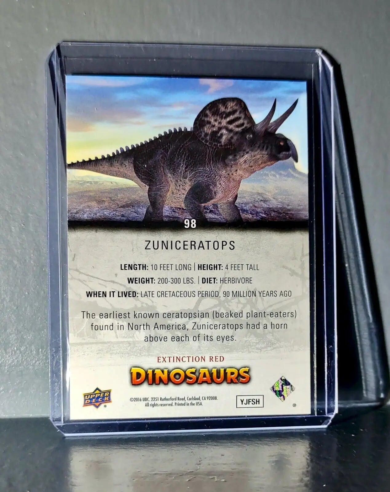 2015 Upper Deck Dinosaurs Zuniceratops Extinction Red Parallel #98 Card - Other