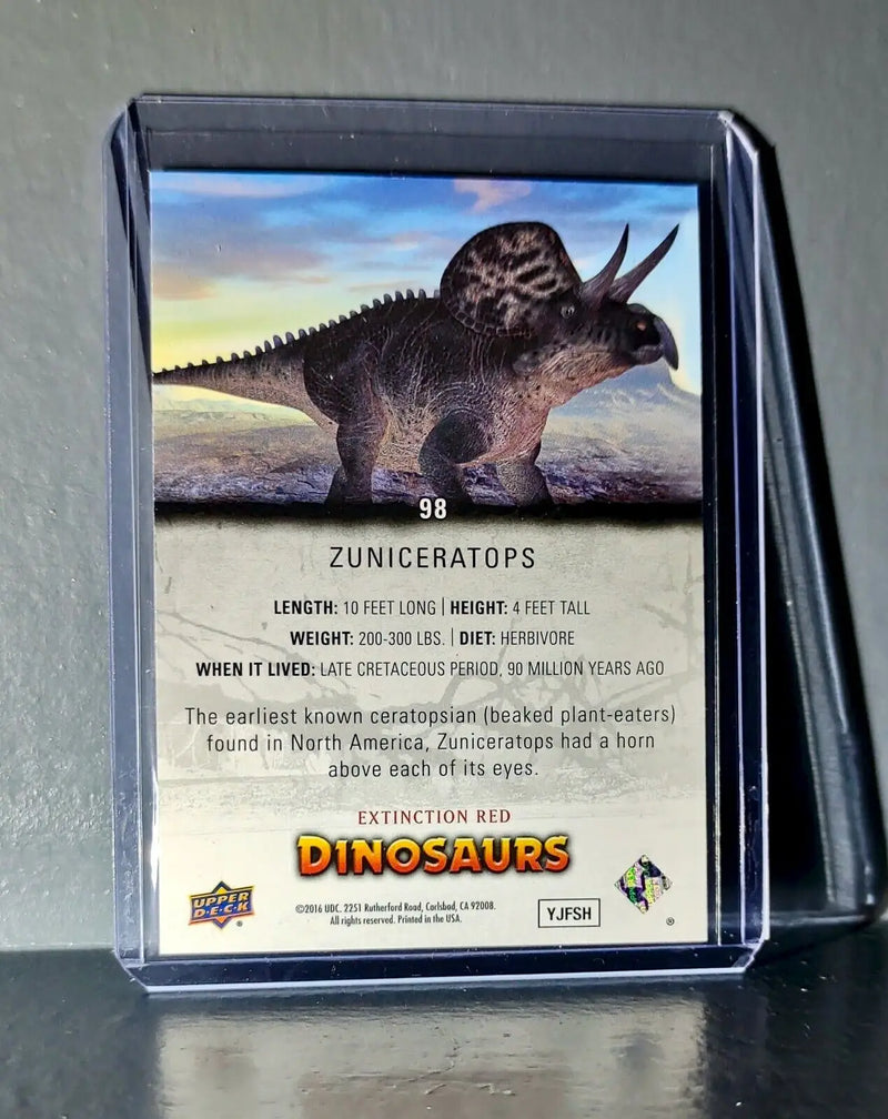 2015 Upper Deck Dinosaurs Zuniceratops Extinction Red Parallel #98 Card - Other