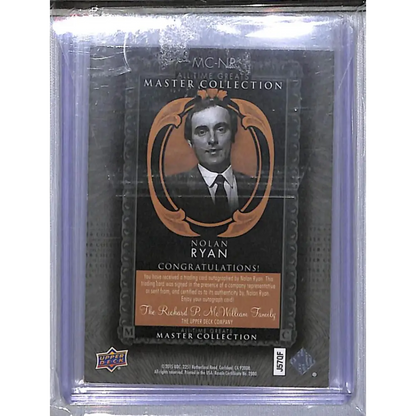 2015 Upper Deck Master Collection #MC-NR Nolan Ryan NM-MT Auto 18/20  Image 2