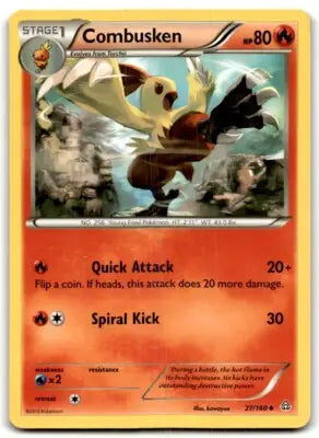 Primal Clash Combusken Pokémon card displayed in 2015 XY Primal Clash set, text-align center