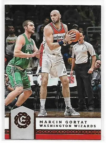 Original gloss of Marcin Gortat basketball card from Panini Excalibur 2016-17 Wizards collection
