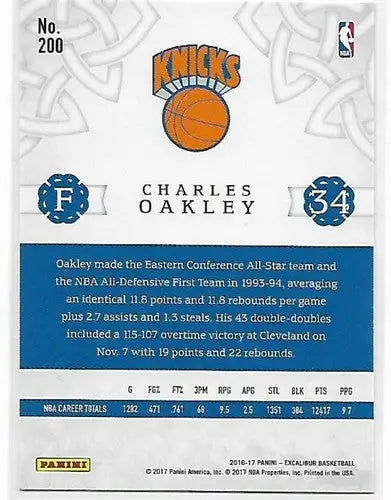 2016-17 Panini Excalibur #200 Charles Oakley NrMt-Mt Knicks - Basketball Card Single
