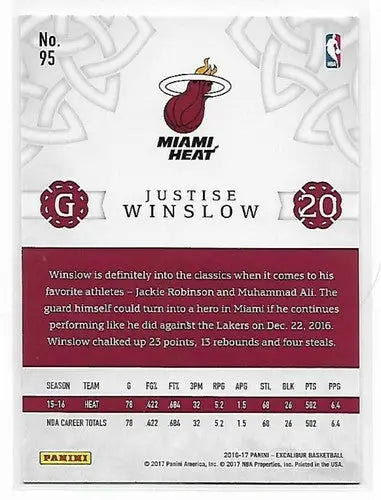2016-17 Panini Excalibur #95 Justise Winslow NrMt-Mt Heat - Basketball Card Single