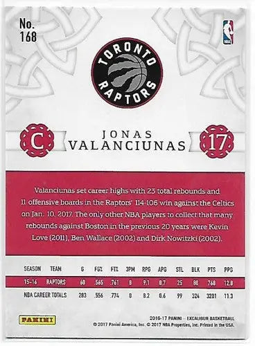 2016-17 Panini Excalibur Lord #168 Jonas Valanciunas NM-MT Raptors - Basketball Card Single
