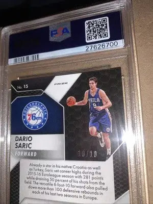 2016-17 Panini Mosaic Prizm #15 Dario Saric Gold RC Rookie #10/10 PSA 10 - Basketball Card Single