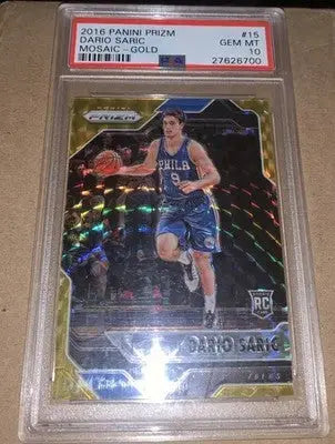 2016-17 Panini Mosaic Prizm #15 Dario Saric Gold RC Rookie #10/10 PSA 10 - Basketball Card Single