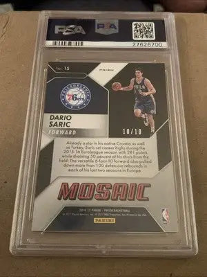 2016-17 Panini Mosaic Prizm #15 Dario Saric Gold RC Rookie #10/10 PSA 10 - Basketball Card Single