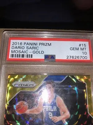 2016-17 Panini Mosaic Prizm #15 Dario Saric Gold RC Rookie #10/10 PSA 10 - Basketball Card Single