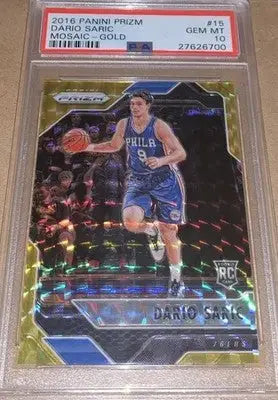 2016-17 Panini Mosaic Prizm #15 Dario Saric Gold RC Rookie #10/10 PSA 10 - Basketball Card Single